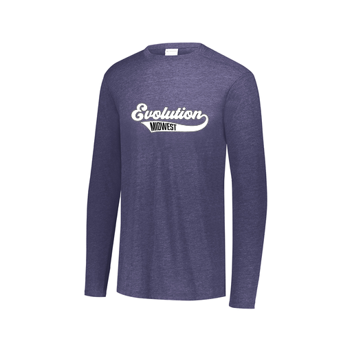 [FTLCUBNV-AXS-LOGO2] Decker Men's Tri-Blend T-Shirt - Long Sleeve (Adult XS, Navy, Logo 2)