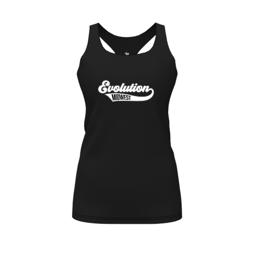 [CUS-DFW-RCBK-PER-BLK-FYS-LOGO2] Racerback Tank Top (Female Youth S, Black, Logo 2)