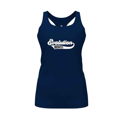 [CUS-DFW-RCBK-PER-NVY-FYS-LOGO2] Racerback Tank Top (Female Youth S, Navy, Logo 2)