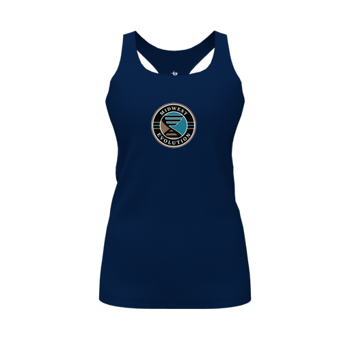 [CUS-DFW-RCBK-PER-NVY-FYS-LOGO3] Racerback Tank Top (Female Youth S, Navy, Logo 3)