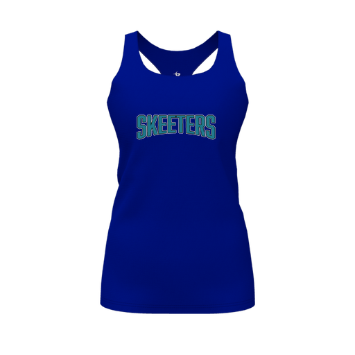 [CUS-DFW-RCBK-PER-RYL-FYS-LOGO1] Racerback Tank Top (Female Youth S, Royal, Logo 1)