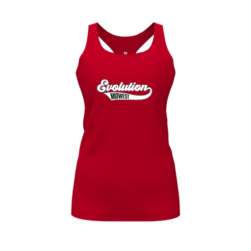 [CUS-DFW-RCBK-PER-RED-FYS-LOGO2] Racerback Tank Top (Female Youth S, Red, Logo 2)