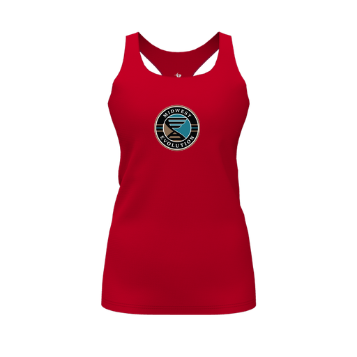 [CUS-DFW-RCBK-PER-RED-FYS-LOGO3] Racerback Tank Top (Female Youth S, Red, Logo 3)