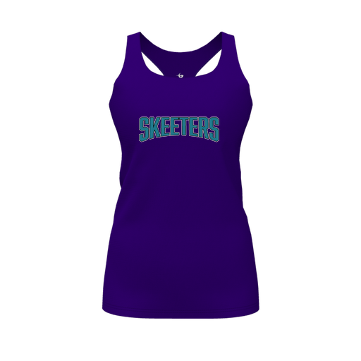 [CUS-DFW-RCBK-PER-PUR-FYS-LOGO1] Racerback Tank Top (Female Youth S, Purple, Logo 1)