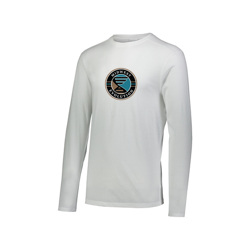 [FTLCUBWH-AXS-LOGO3] Decker Men's Tri-Blend T-Shirt - Long Sleeve (Adult XS, White, Logo 3)