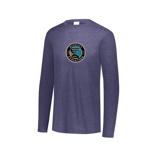 [FTLCUBNV-AXS-LOGO3] Decker Men's Tri-Blend T-Shirt - Long Sleeve (Adult XS, Navy, Logo 3)