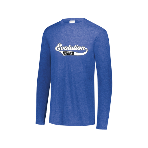 [FTLCUBRY-AXS-LOGO2] Decker Men's Tri-Blend T-Shirt - Long Sleeve (Adult XS, Royal, Logo 2)