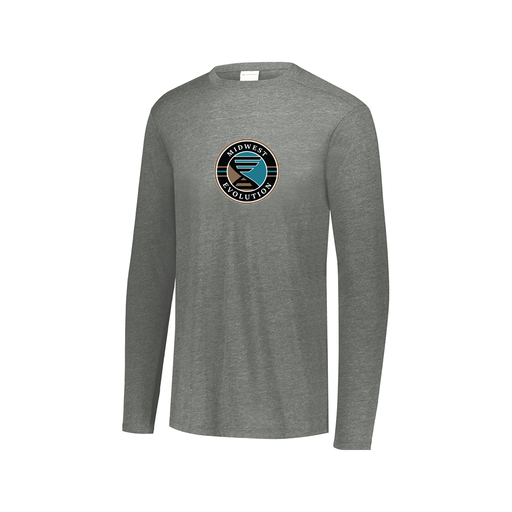 [FTLCUBGY-AXS-LOGO3] Decker Men's Tri-Blend T-Shirt - Long Sleeve (Adult XS, Gray, Logo 3)