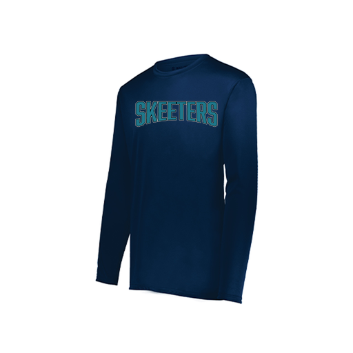 [222823.065.S-LOGO1] Youth LS Smooth Sport Shirt (Youth S, Navy, Logo 1)