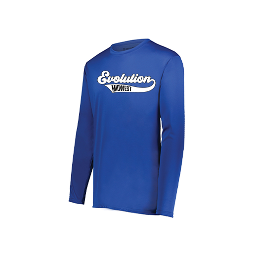 [222823.060.S-LOGO2] Youth LS Smooth Sport Shirt (Youth S, Royal, Logo 2)