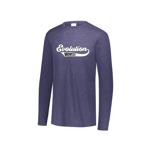 [FTLCUBNV-YS-LOGO2] Decker Youth Tri-Blend T-Shirt - Long Sleeve (Youth S, Navy, Logo 2)