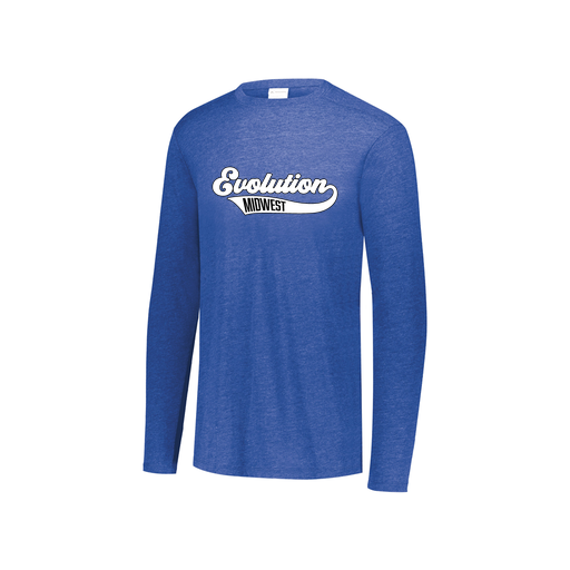 [FTLCUBRY-YS-LOGO2] Decker Youth Tri-Blend T-Shirt - Long Sleeve (Youth S, Royal, Logo 2)