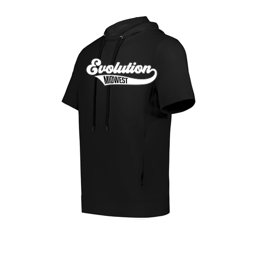 [222605.080.S-LOGO2] YOUTH VENTURA SOFT KNIT SHORT SLEEVE HOODIE (Youth S, Black, Logo 2)