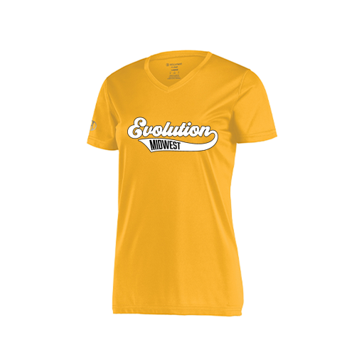 [222820.023.S-LOGO2] Ladies Movement Dri Fit Shirt (Female Adult S, Athletic Gold, Logo 2)