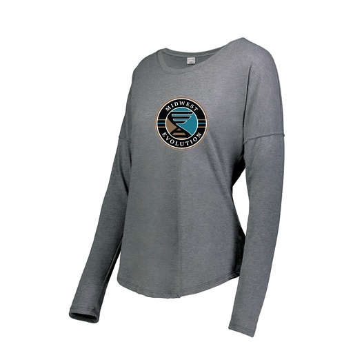 [3077.013.XS-LOGO3] Ladies LS Ultra-blend T-Shirt (Female Adult XS, Gray, Logo 3)